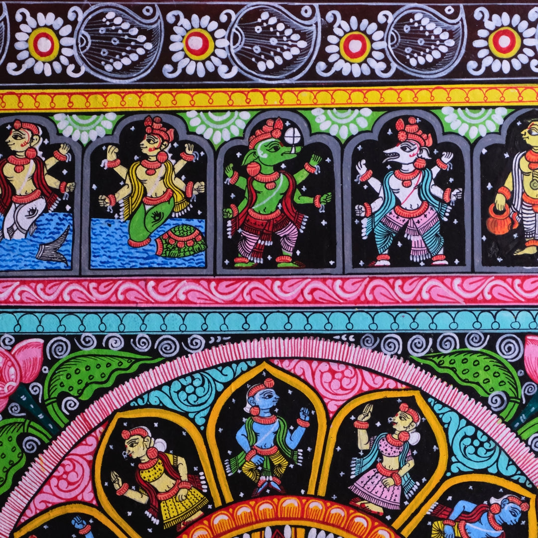 Pattachitra Paintng - Jagannath with Dasavatar