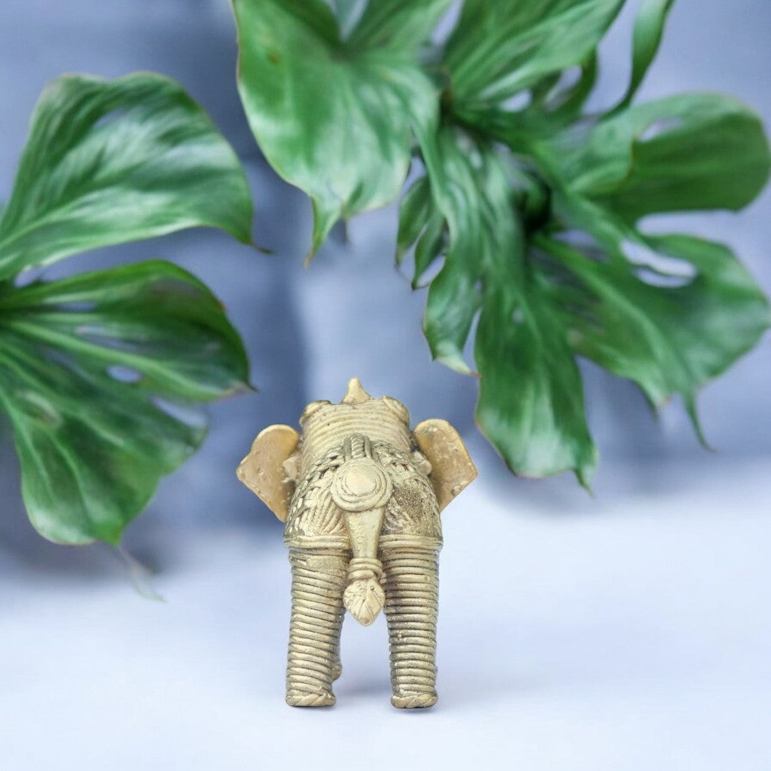 KalaKart Dhokra Miniature Elephant By Sanatana Pradhan - Ancient Handicrafts of India