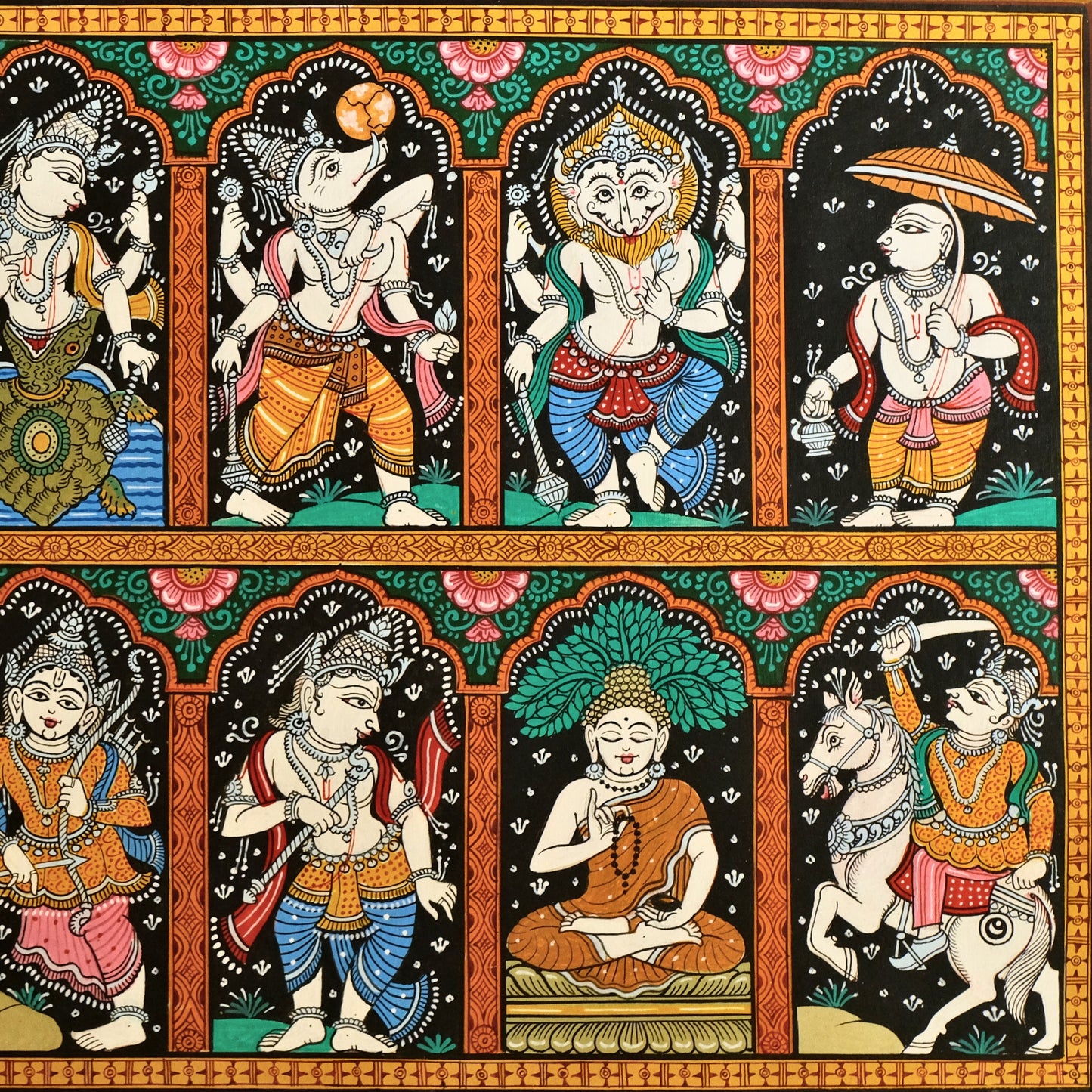 Pattachitra Painting - Dasavatar by Sri Bhaskar Mohapatra