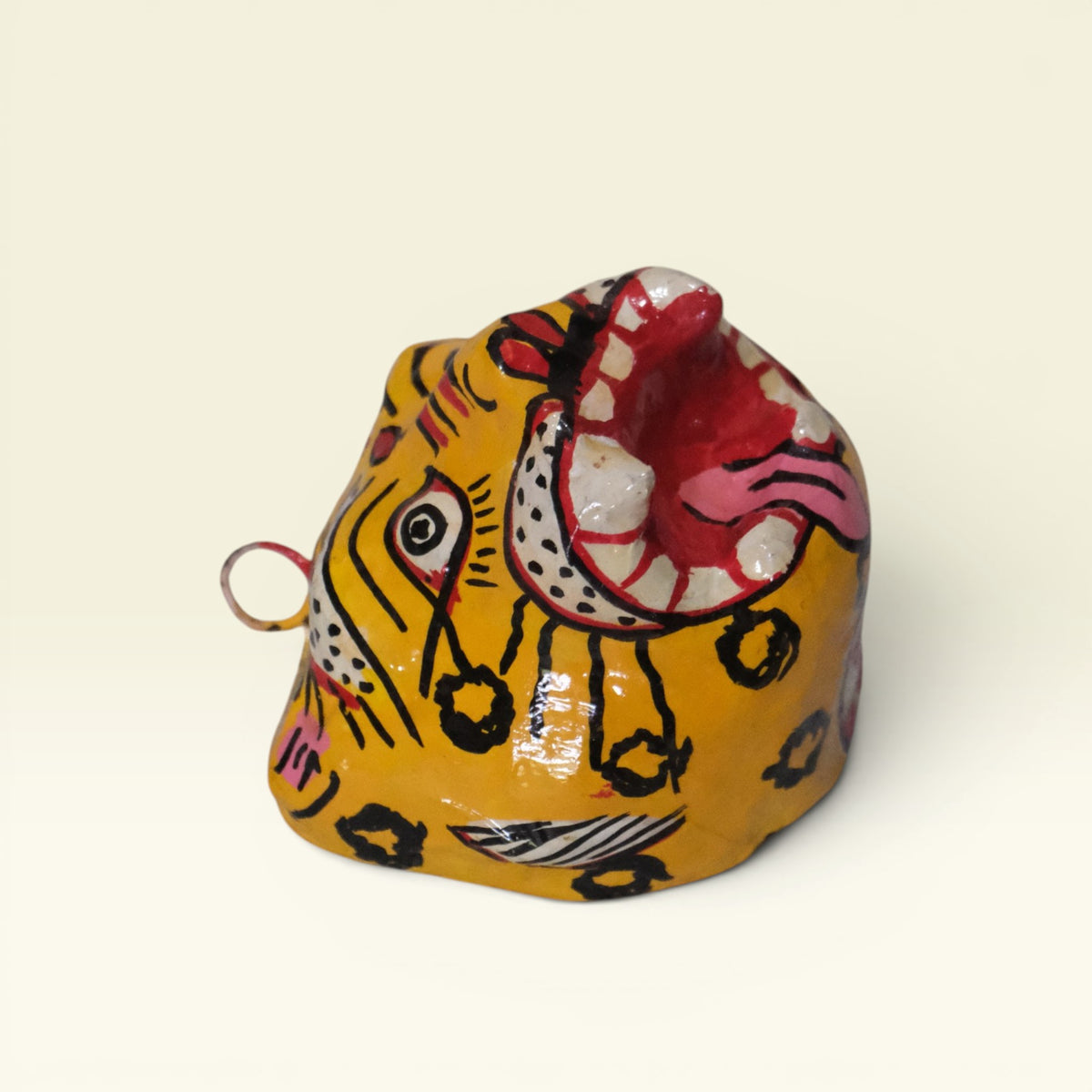 Tiger Papier-Mâché Wall Mask Pattachitra Handmade Odisha Folk Art Small Medium