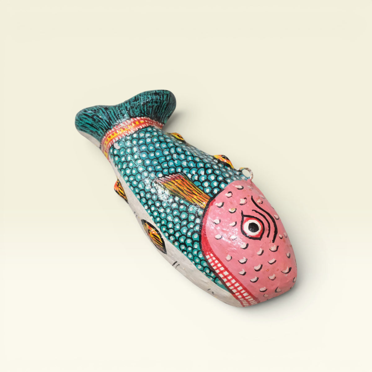 Fish Wall Mask — Hand-Painted Papier-Mâché, Raghurajpur