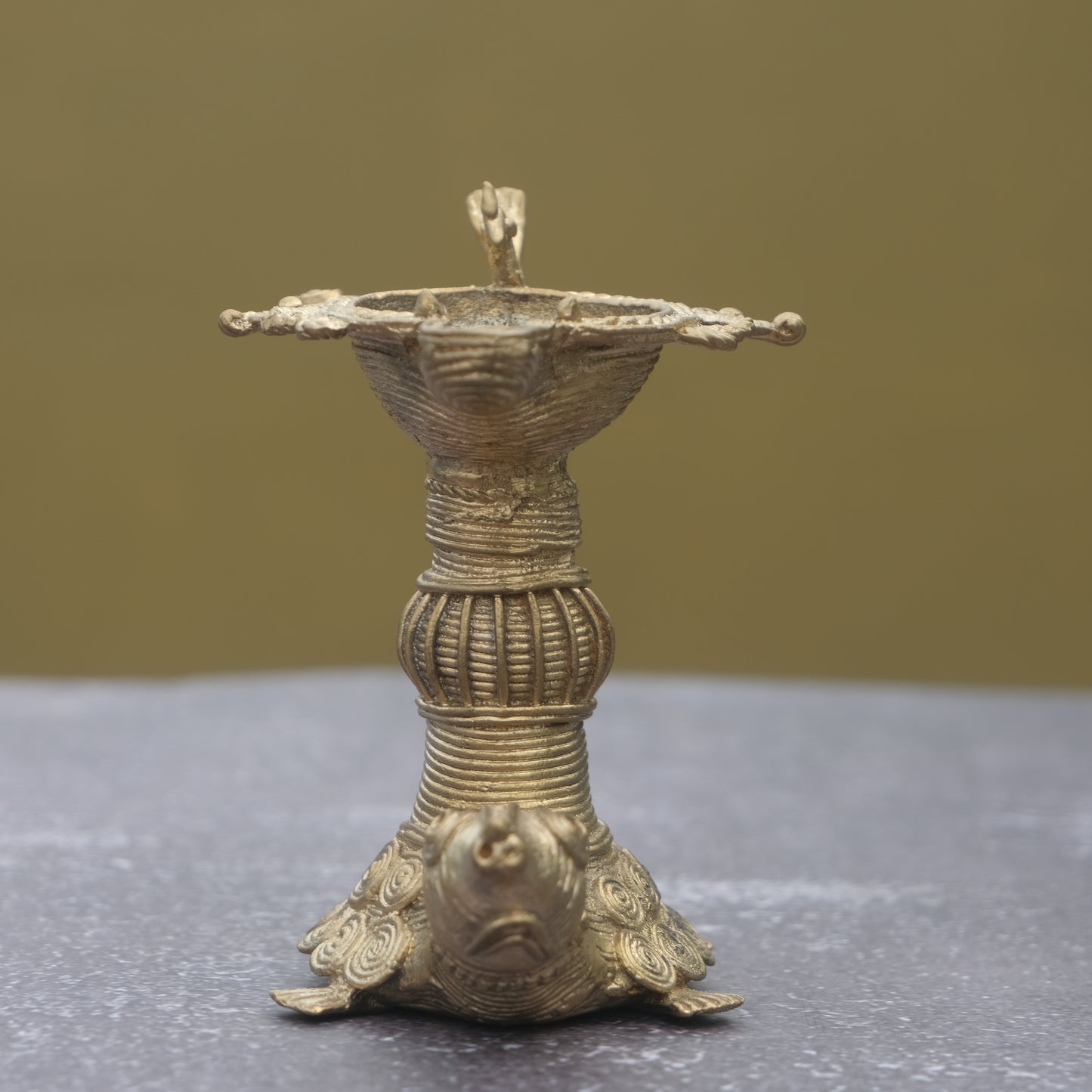 Dhokra Craft Turtle Diya For Puja