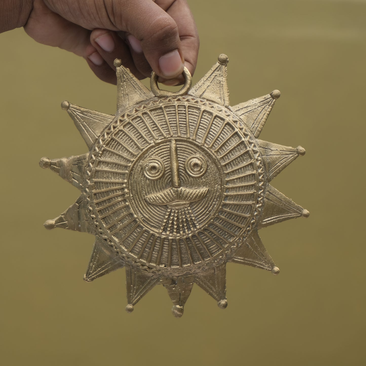 Dhokra Craft Sun Face Wall Hanging Showpiece