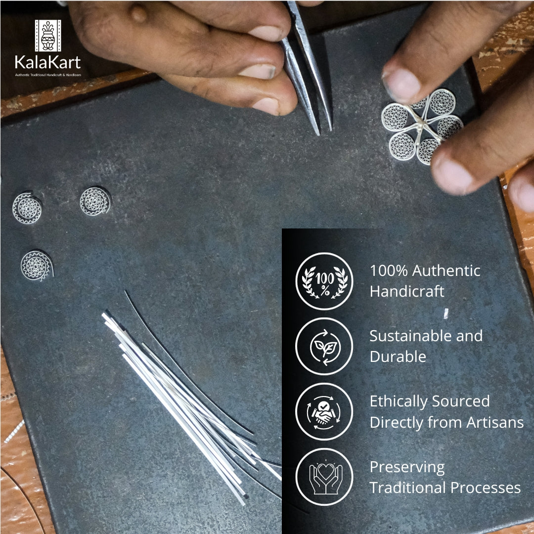 Silver Filigree Handmade Tarakasi Rakhi