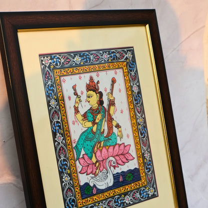 Pattachitra Paintng - Saraswati