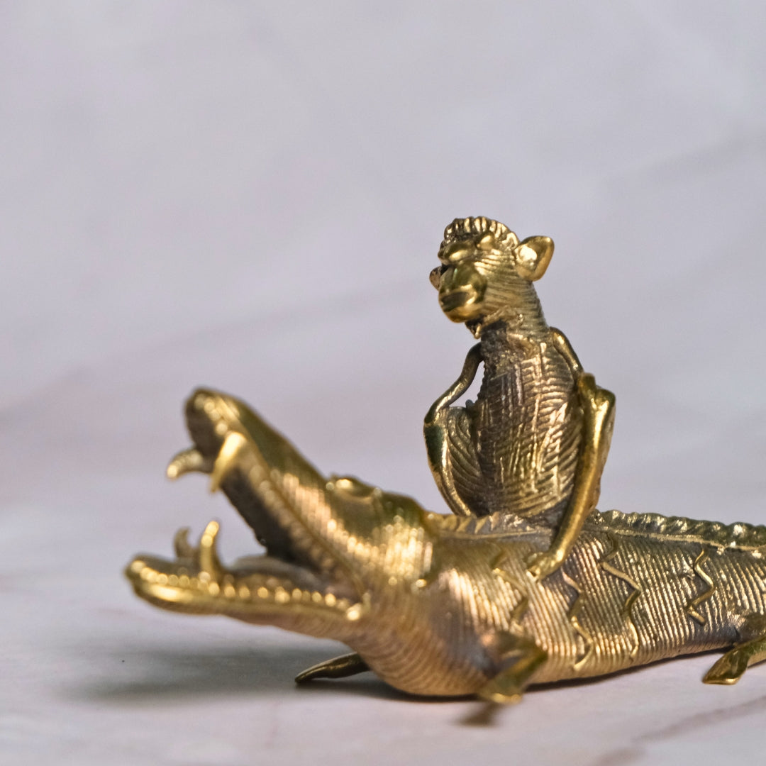 Dhokra Craft - Monkey and crocodile