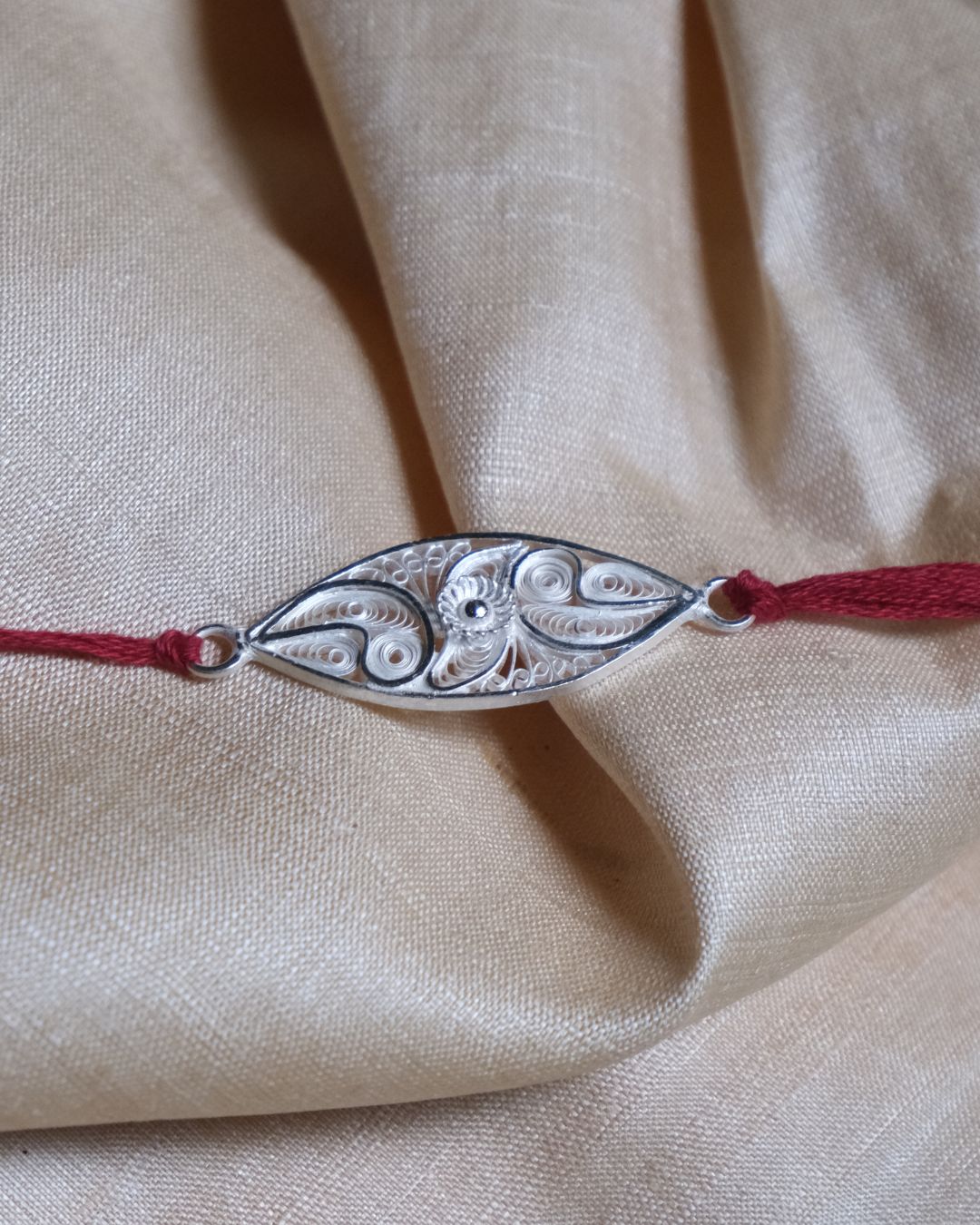 Silver Filigree Handmade Tarakasi Rakhi