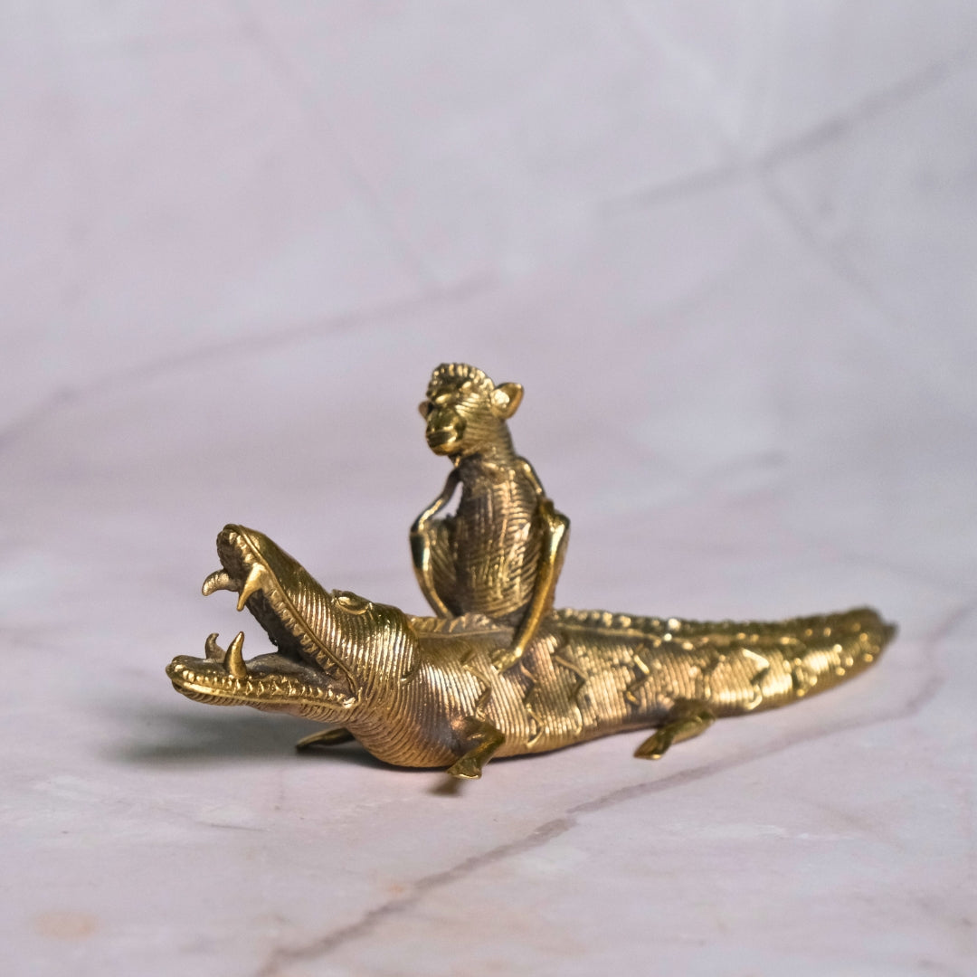 Dhokra Craft - Monkey and crocodile – KalaKart