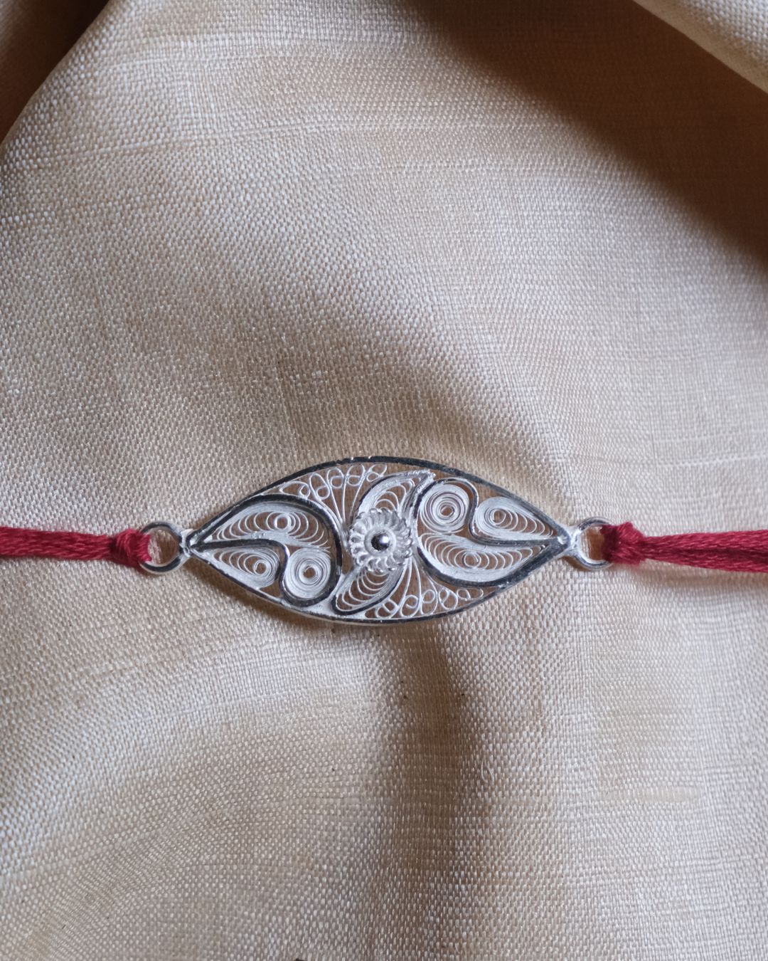 Silver Filigree Handmade Tarakasi Rakhi