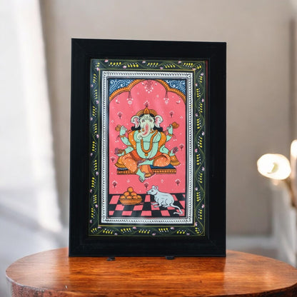 Pattachitra Paintng - Postcard Size Ganesha Painting for Home Decor