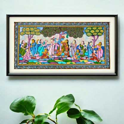 Authentic Pattachitra - Sri Krishna And Gopi Painting