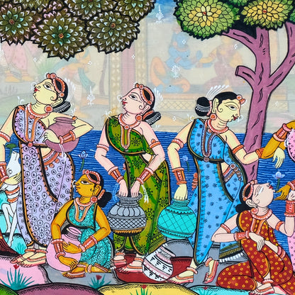 Authentic Pattachitra - Sri Krishna And Gopi Painting