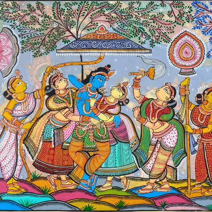 Authentic Pattachitra - Sri Krishna Painting