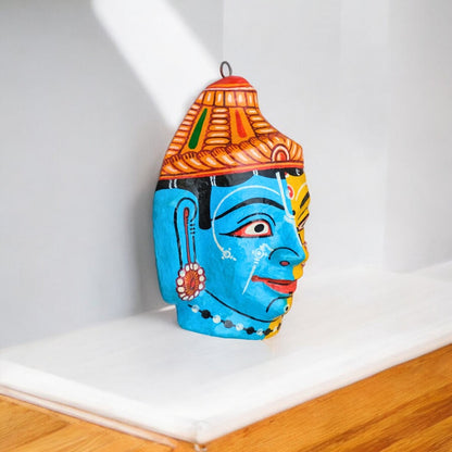 Handmade Papier-mâché Radha Krishna Mask Decorative Showpiece