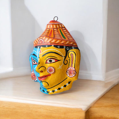 Handmade Papier-mâché Radha Krishna Mask Decorative Showpiece