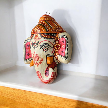 Handmade Papier-mâché Shree Ganesh Mask Decorative Showpiece