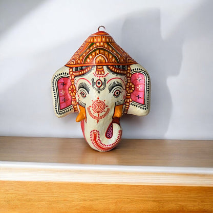 Handmade Papier-mâché Shree Ganesh Mask Decorative Showpiece