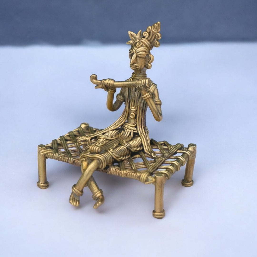 Dhokra Craft Home Decor- Shri Krishna playing Bansuri