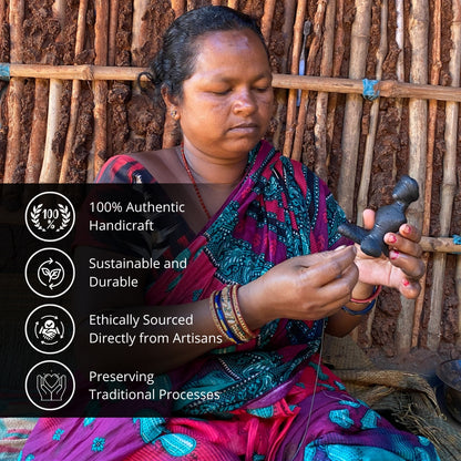 Dhokra Craft - Tribal Lady Holding Diya