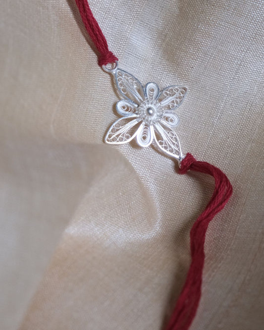 Silver Filigree Handmade Tara Rakhi