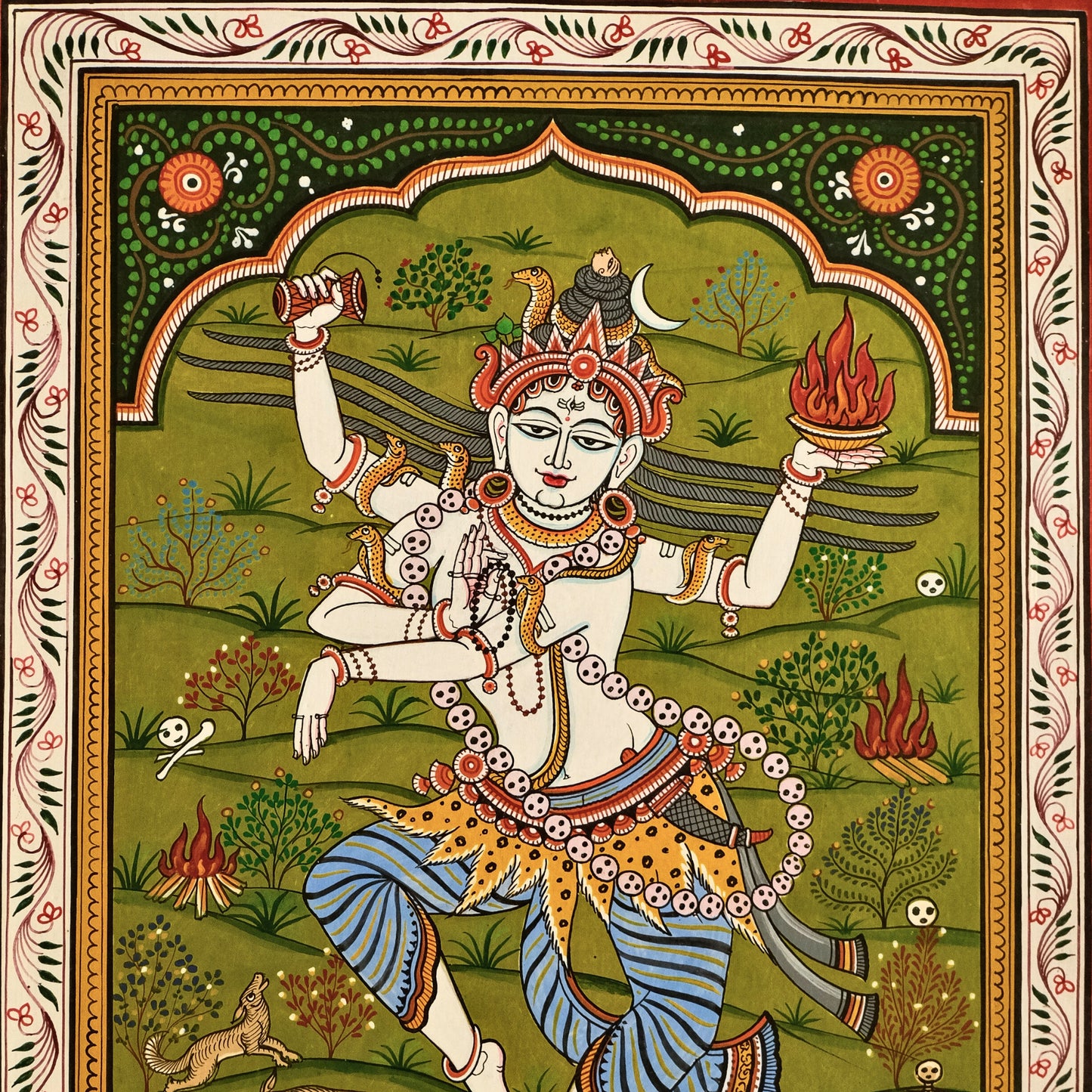 Pattachitra Painting - Sri Shiva by Sri Bhaskar Mohapatra