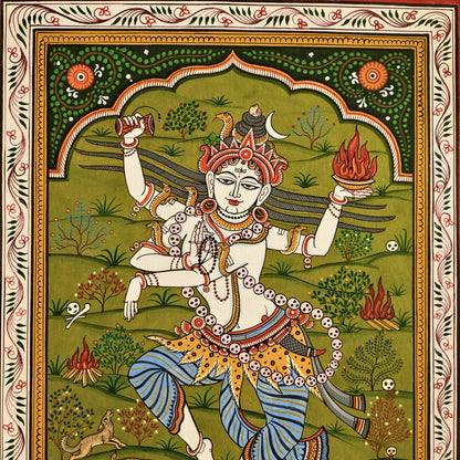 Pattachitra Painting - Sri Shiva by Sri Bhaskar Mohapatra