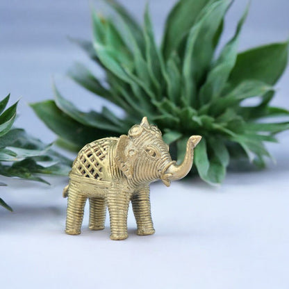 KalaKart Dhokra Miniature Elephant By Sanatana Pradhan - Ancient Handicrafts of India