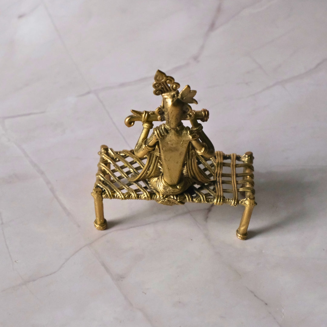 Dhokra Craft Home Decor- Shri Krishna playing Bansuri