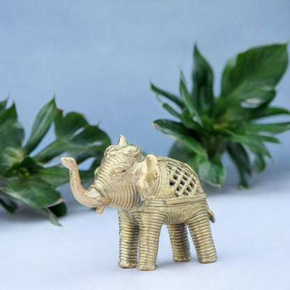 KalaKart Dhokra Miniature Elephant By Sanatana Pradhan - Ancient Handicrafts of India