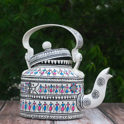 Colorful Tribal Style Kettle Painting for Home Decor