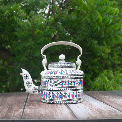 Colorful Tribal Style Kettle Painting for Home Decor