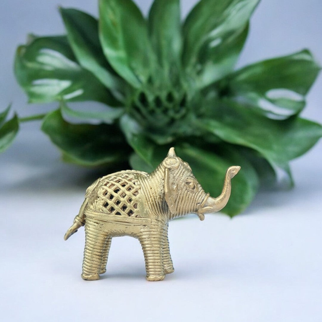 KalaKart Dhokra Miniature Elephant By Sanatana Pradhan - Ancient Handicrafts of India