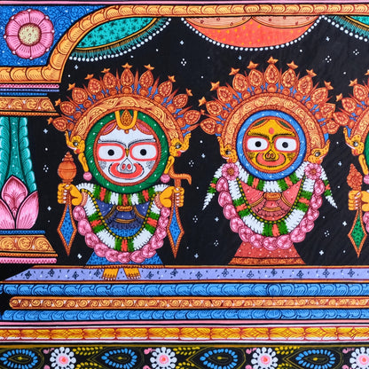 Pattachitra Paintng -  Shri Jagannath Suna besa (black)