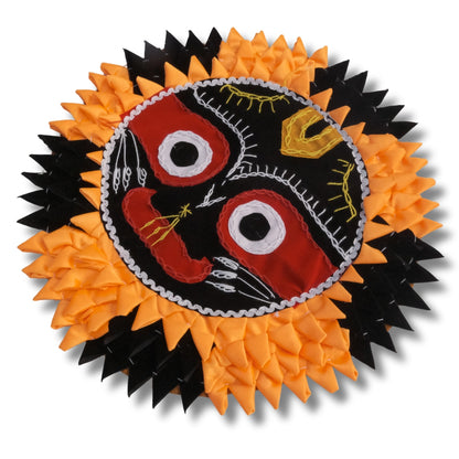 Pipili chandua - Sri Jagannath wall Hanging circular Black Orange