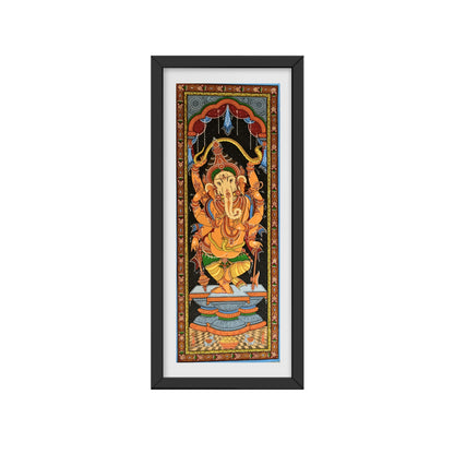 Pattachitra Painting -  Standing Sri Ganesh by Sri Bhaskar Mohapatra
