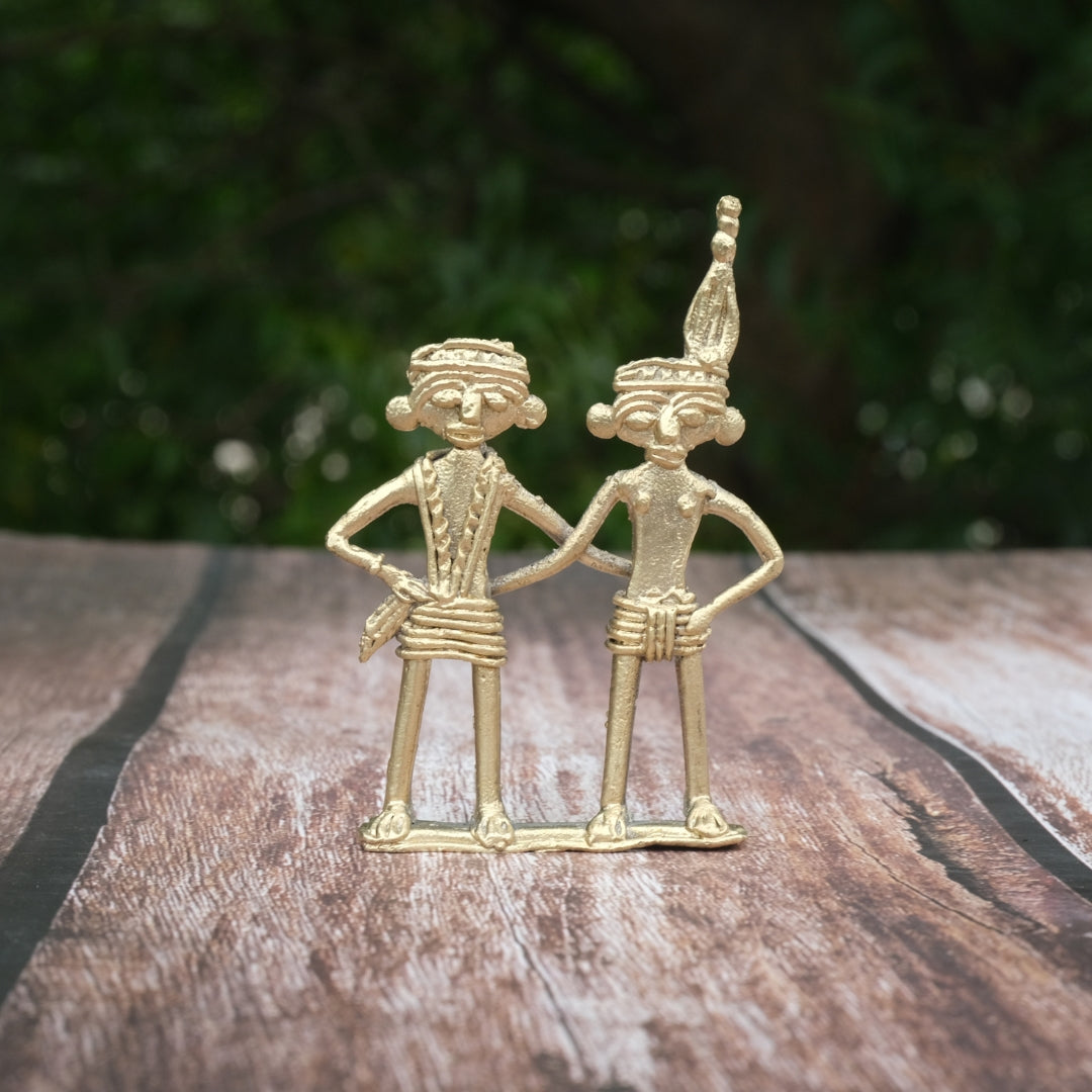 Dhokra Craft- Miniature Tribal Couple Dancing