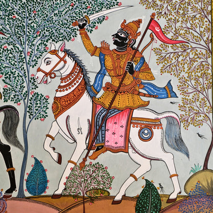 Pattachitra Painting – Kanchi Abhijan by Sri Bhaskar Mohapatra