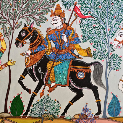 Pattachitra Painting – Kanchi Abhijan by Sri Bhaskar Mohapatra