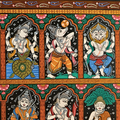 Pattachitra Painting - Dasavatar by Sri Bhaskar Mohapatra