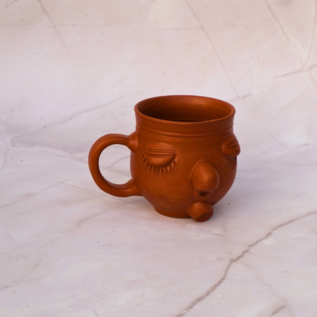 Terracotta- Tribal lady face cup