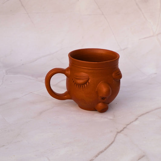 Terracotta- Tribal lady face cup