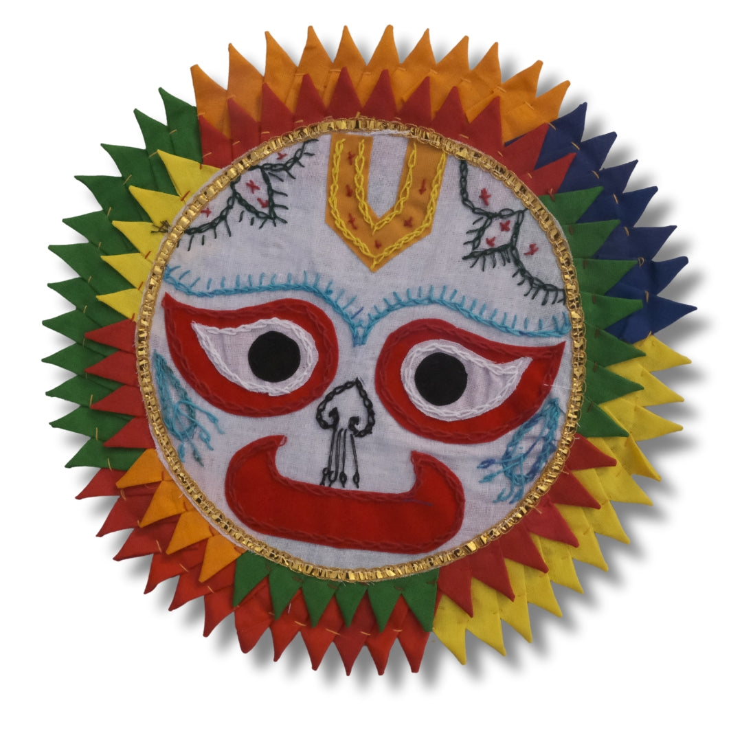 Pipili chandua - Sri Jagannath wall Hanging circular Black Orange