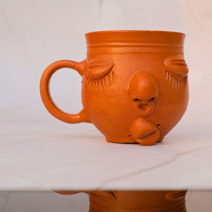 Terracotta- Tribal lady face cup