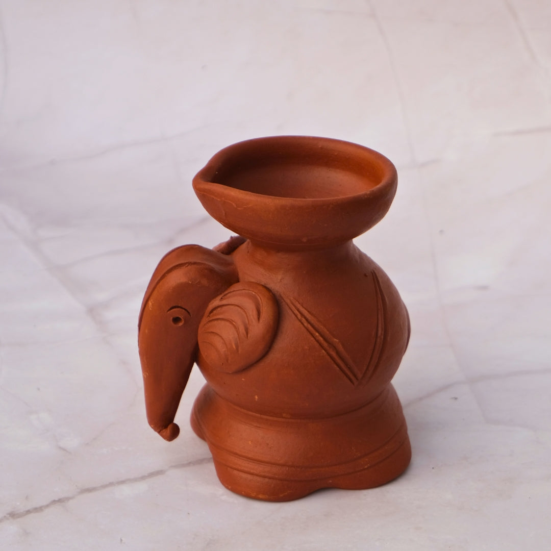 Terracotta- Elephant Diya