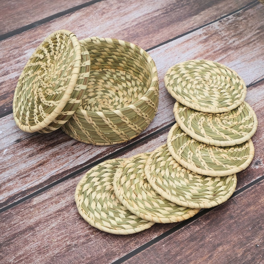 Sabai Grass Craft - 6 Coasters and box