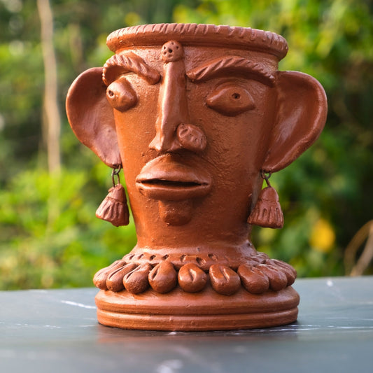 Terracotta- Tribal lady Face planter