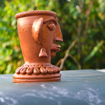 Terracotta- Tribal lady Face planter