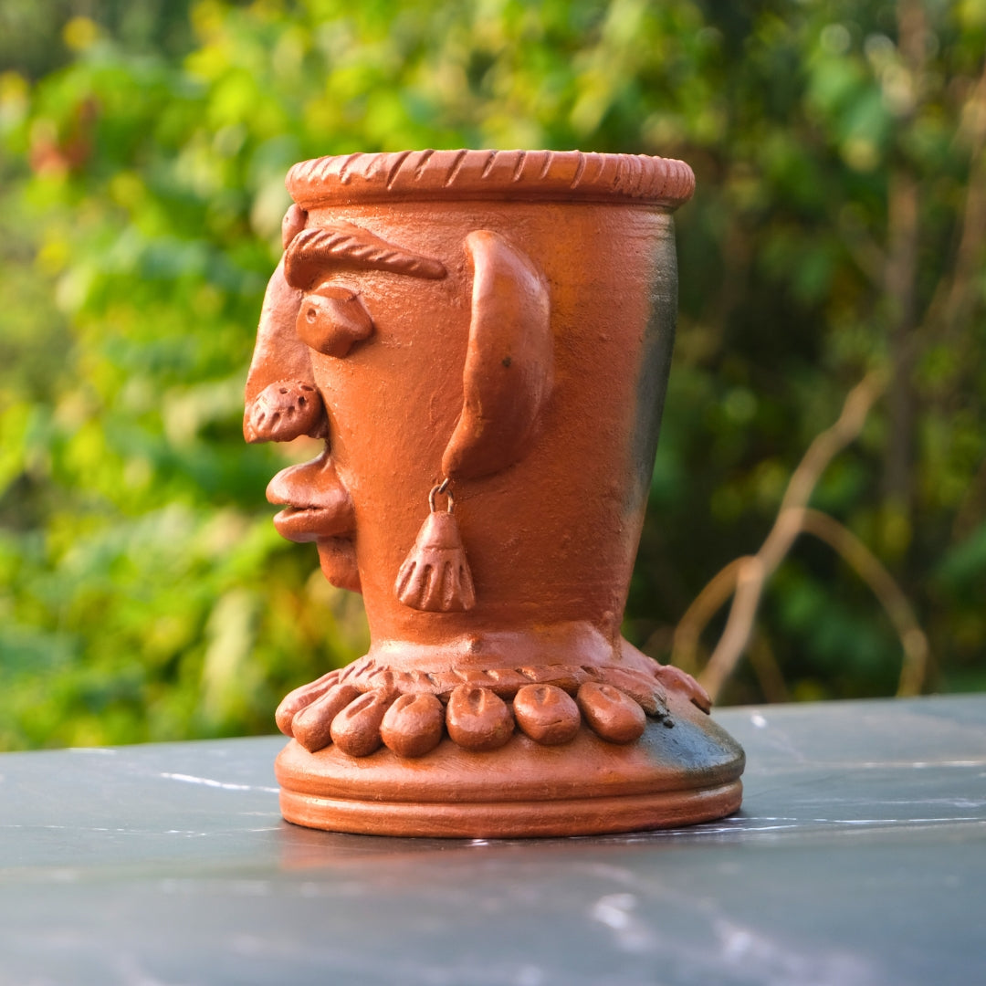 Terracotta- Tribal lady Face planter