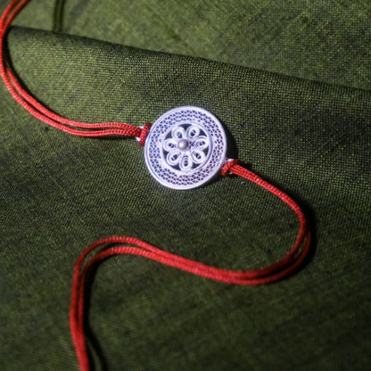 Silver Filigree Handmade Chakra Rakhi