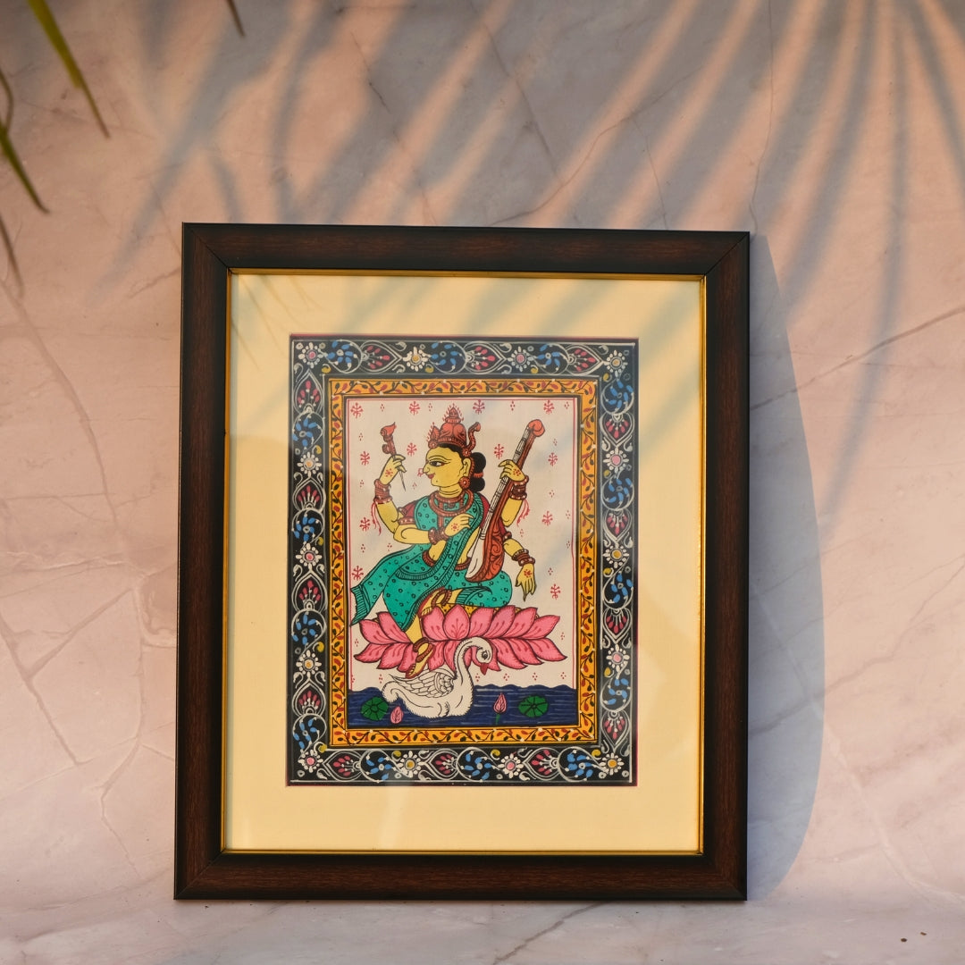 Pattachitra Paintng - Saraswati